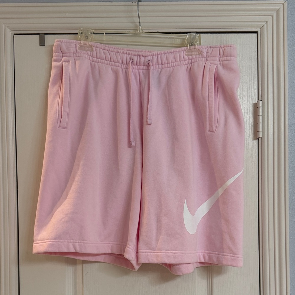 Nike Pink Athletic Shorts with White Swoosh